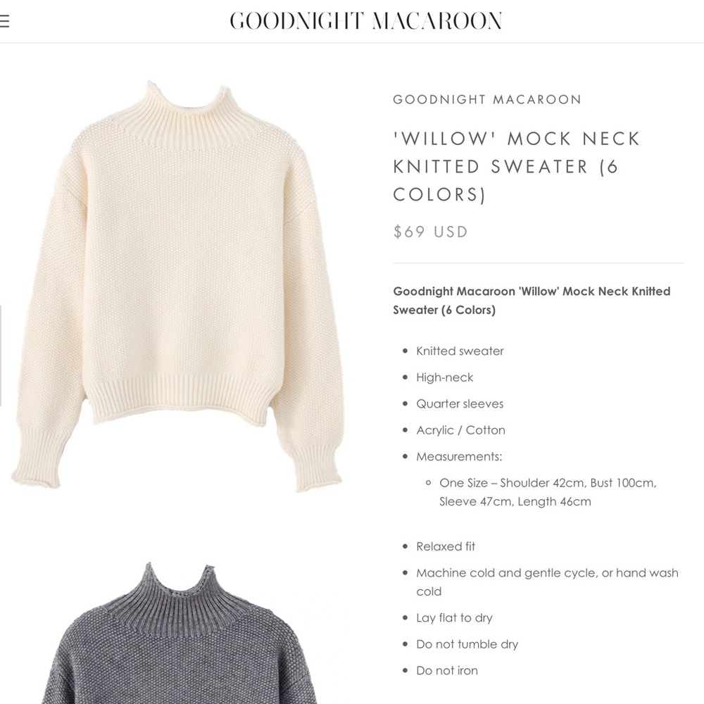 'Willow' Mock Knit Knitted Sweater (Color: White)